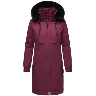 Kurzmantel NAVAHOO "Kaltwetterretter 14", Damen, Gr. S (36), rot (weinrot), Obermaterial: 55% Nylon, 45% Baumwolle, Innenfutter: 100% Polyester, Wattierung: 100% Polyester, Ärmelfutter: 100% Polyester, Kunstpelz: 100% Polyester, Basic, gerade ca.... Image