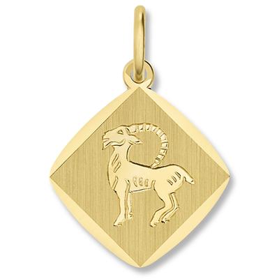 Sternzeichen-Anhänger ONE ELEMENT "Steinbock Sternzeichen Anhänger aus 333 Gelbgold", gold, Schmuckanhänger, Damen, Stei