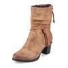 Cowboy Stiefelette RIEKER, Damen, Gr. 38, braun (hellbraun), Lederimitat, used, elegant, Schuhe, Westernstiefelette, Stiefelette mit Slouchy-Schaft