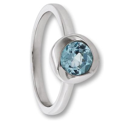 Silberring ONE ELEMENT "Blau Topas Ring aus 925 Silber" Gr. 52, silber, Fingerringe, Damen, 52, Silber 925 (Sterlingsilb