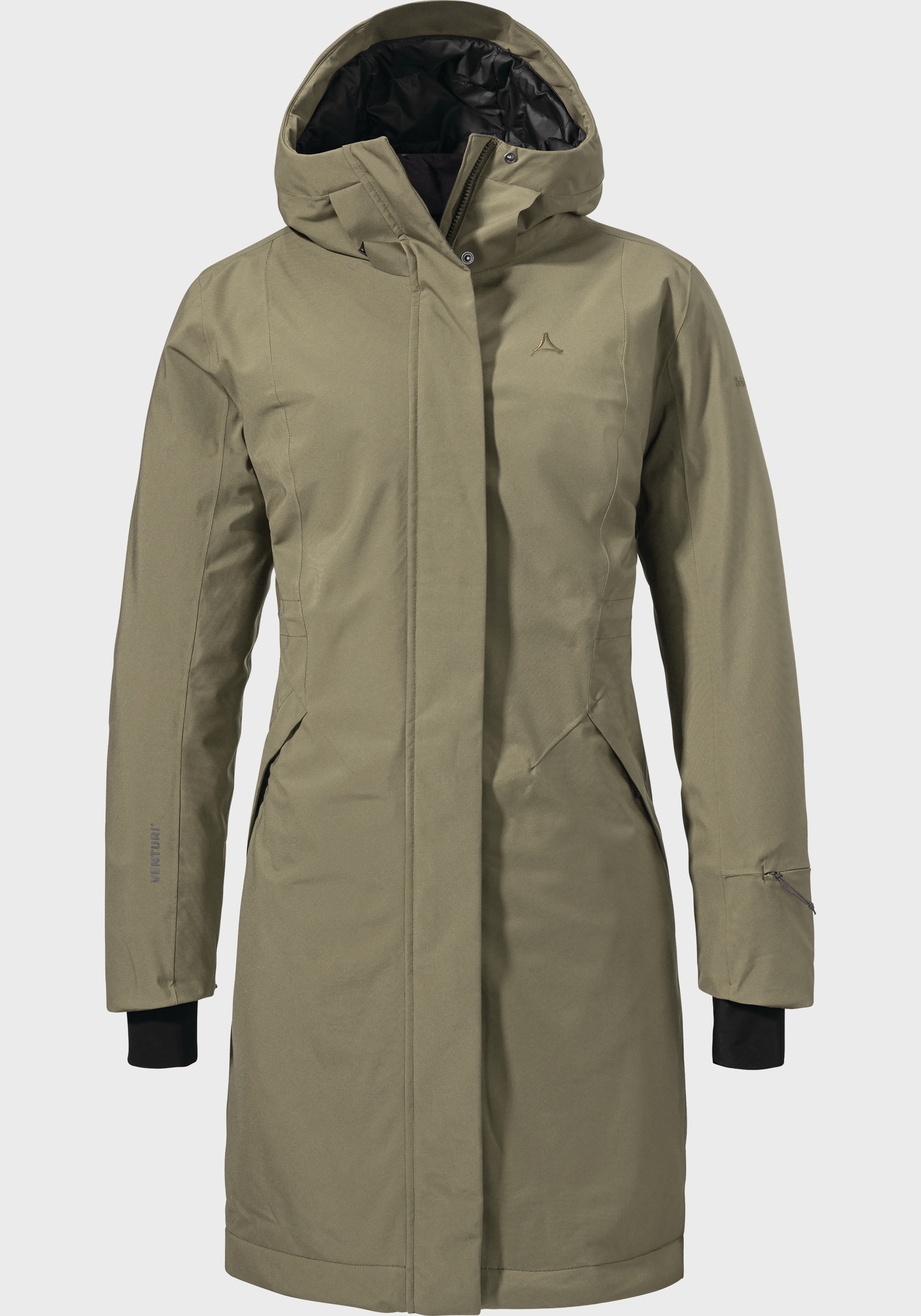 Parka SCHÖFFEL "Urban Ins Coat Style Gregale WMS", Damen, Gr. 38, braun (4725, braun), Oberstoff: Aussenseite: 100% Polyester; (Membran: Thermoplastisches Polyurethan); Futter: 100% Polyester; Wattierung: 100% Polyester, regular fit, hoch... Image