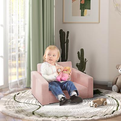 Qaba Kids Sofa, 2 in 1 Kids Fold Out Chair Convertible Sofa to Lounger with Washable Cover for Boys and Girls
