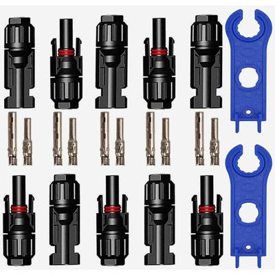 5 Paar PV-Stecker, AVCE Photovoltaik-Solar-Stecker, Sechskantschlüssel, männlich + weiblich, Image