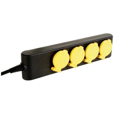 Steckdosenleiste, 4 Klappdeckel, 4 Schutzkontakt-Steckdosen, Kabel 1.5 m, 3G1.5, Innen- und Image