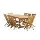 Set da esterno con tavolo allungabile in teak per 8/10 persone
