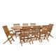 Set da esterno con tavolo allungabile in teak oliato per 8/10 persone
