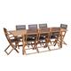 Set da esterno con tavolo allungabile in acacia FSC per 8/10 persone