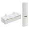 Set di mobili da bagno doppio lavabo bianco effetto legno 120cm