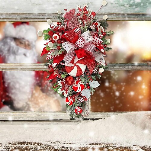 weihnachten girlande candy blume pflanze upside down baum kranz xmas upside down baum girlande hängen weihnachten candy bogen hängen weihnachten tür hängen wand dekoration Image