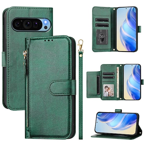 Handy Hülle Handyhüllen Für Google Pixel 9 Pro Pixel 9 Pro XL Pixel 8 Pro Pixel 8 Pixel 9 Pixel 7 Pixel 7 Pro Pixel 6 Pixel 6 Pro Brieftasche Kartenetui mit Halterung Reisverschluss Ganzkörperschutz