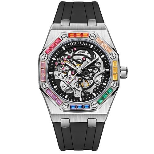 Onola Uhr Top-Marke Luxus Sport Herren Armbanduhr wasserdicht automatische mechanische Uhren