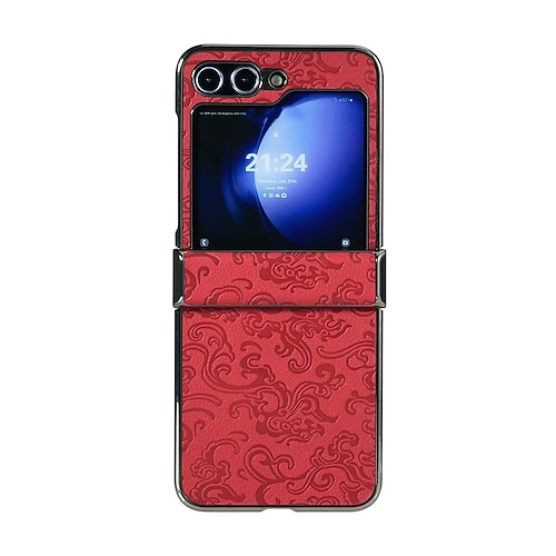 Handy Hülle Handyhüllen Für Samsung Galaxy Z Flip 7 Z Flip 6 Z Flip 5 Z Flip 4 Z Flip 3 Rückseite Stoßfest Retro PC PU-Leder Image