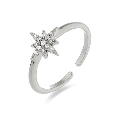 Luxenter Ring mit rhodiniertem Brillantzirkonia - Kimsel