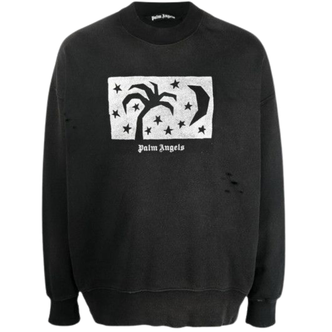 Schwarzes Sweatshirt mit Nightsky-Design von Palm Angels Image