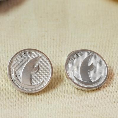 'Zodiac-Themed Virgo Sign Silver Cufflinks Crafted in Mexico'