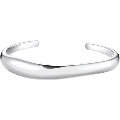 Armreif THOMAS SABO "in geschwungener Form, Bold Elegance, AR116-001-21-L17, -413-39-L17" Gr. 17, silber (silberfarben),