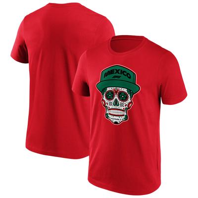 Formel 1 Mexiko Totenkopf Grafik T-Shirt – Rot Image