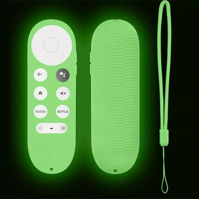 TEMU Remote Cover For Google Chromecast Tv 2020 Voice, Glow Silicone Protective Case With Lanyard