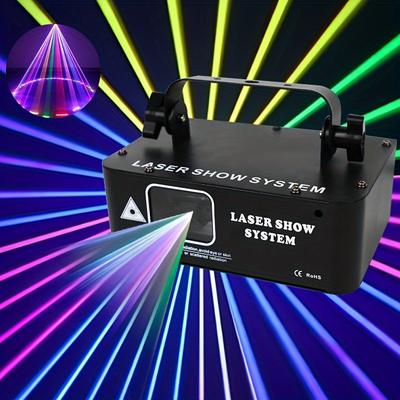 TEMU 1pc, New 500mw Lazer Animation Light, Support Dmx-512 Controller, Rgb Beam Projection Light Sound Activity Disco Light Karaoke Rave Stage Lights For Decorations Nightclub Bars Xsma, Ballroom, Wedding