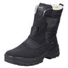 Winterstiefel RIEKER, Herren, Gr. 47, schwarz, Lederimitat, Textil, klassisch, Schuhe, Klettboots mit Lammwollfutter, Flip Grip-Laufsohle und TEX-Membran