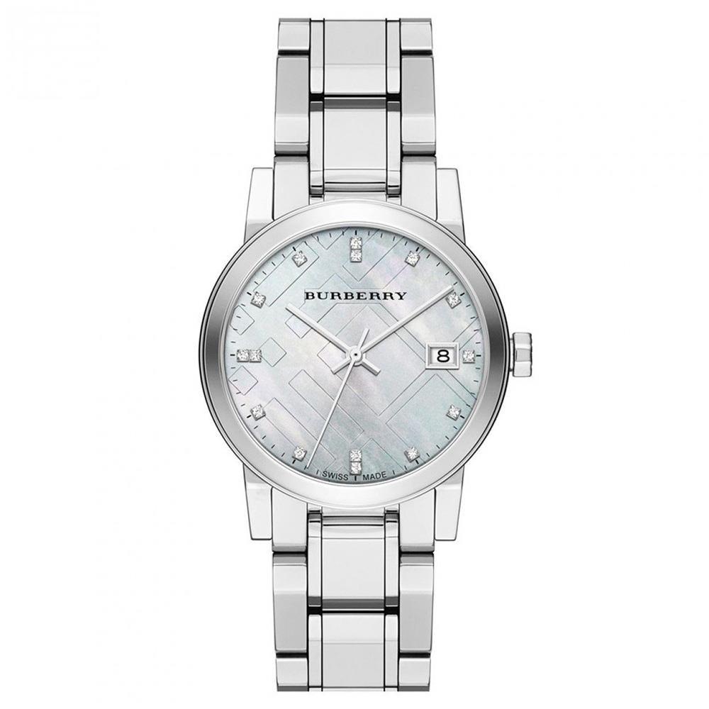 Burberry BU9125 Die Stadt Silber Zifferblatt Silber Damenuhr Image
