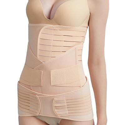 3 in 1 Postpartum Support - Recovery Belly/waist/pelvis Belt Shapewear Slimming Girdle, Beige,