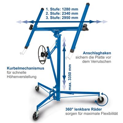 Plattenheber SCHEPPACH "»TBL400«", blau, B:500cm H:1700cm L:1300cm, Hebewerkzeuge