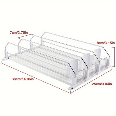 TEMU 1pc Soda Can Organizer For Refrigerator - Beverage Dispenser, Plastic Storage Bin For Fridge & Pantry, Kitchen Accessory Image
