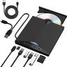 lecteur de DVD externe lecteur Blu-ray lecteur Blu-ray 7 en 1 usb 3.0 Lecteur DVD/BD de type C, graveur Blu-ray, graveur de CD/DVD 3D portable, lecteur optique Blu-ray mince pour ordinateur portable