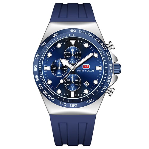 Montre à quartz MINI FOCUS pour hommes montre-bracelet décontractée de mode calendrier lumineux décoration étanche montre en gel silicone cadeau pour la fête des pères