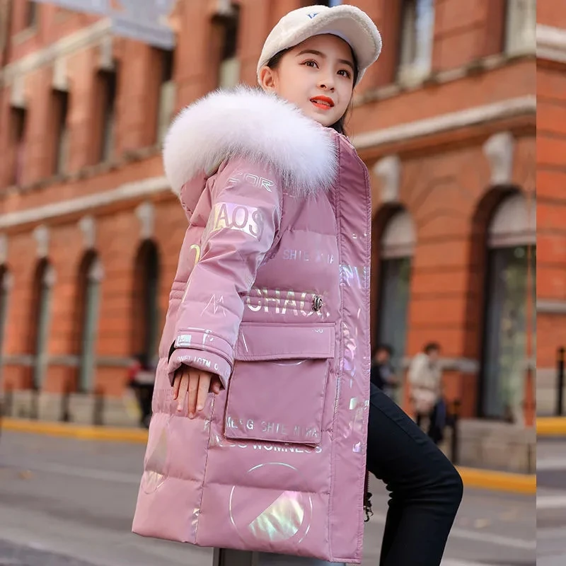 Filles hiver doudoune manteau à capuche vêtements d