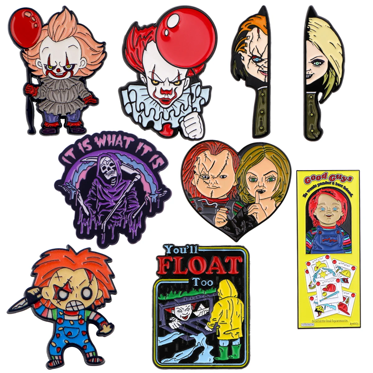 Épingles en émail de terreur, broche de dessin animé en métal, sac à dos, chapeau, sac, collier, Badges à revers, bijoux à la mode pour hommes et femmes, cadeau d'halloween