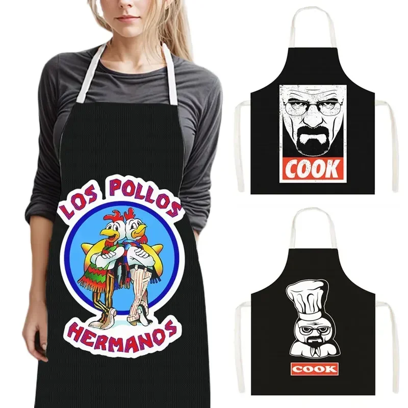 Tablier de cuisine imprimé drôle LOS POLLOS poulet frères pour femmes hommes tablier outils de nettoyage ménager cuisson Chef tabliers de cuisine