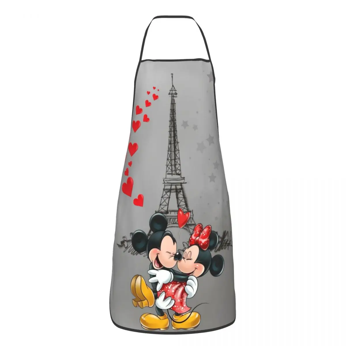 Personnalisé Mickey Mouse Minnie Mouse Tablier Femmes Hommes Unisexe Bavoir Tour Eiffel Amour Cuisine Cuisine Tablier Cuisine Chef Jardinage