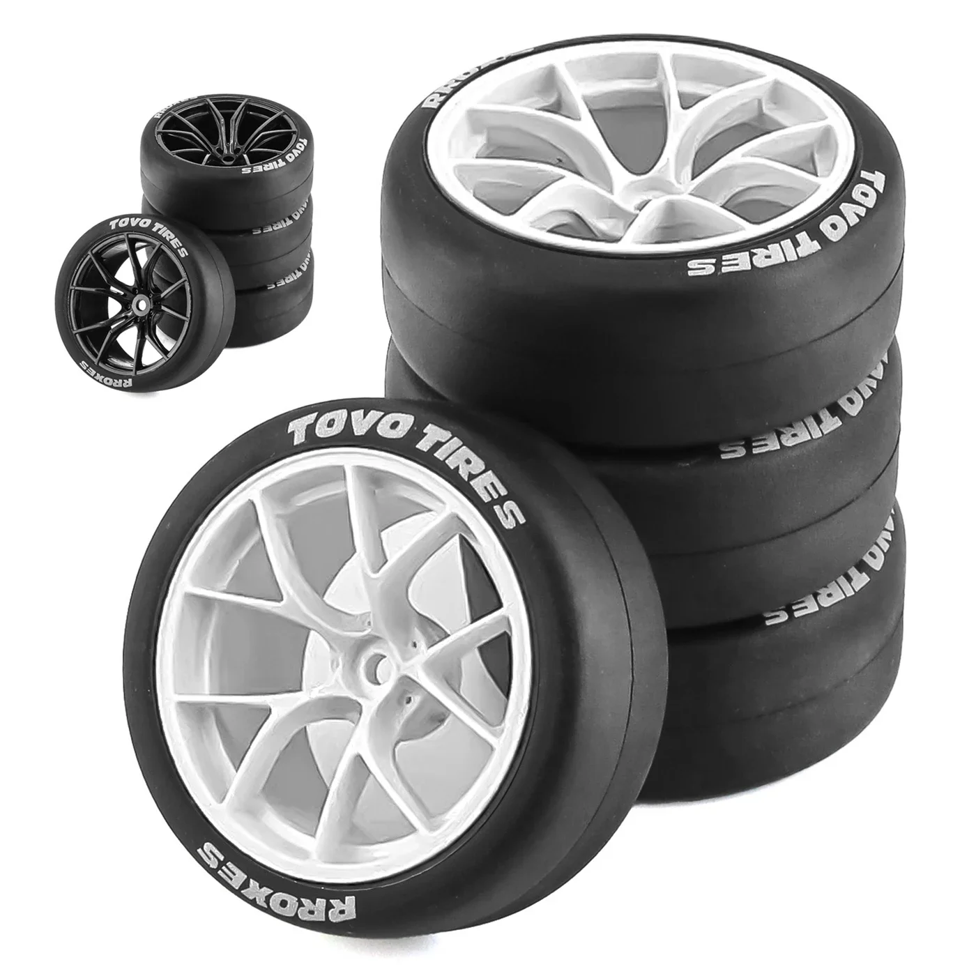 Pneus à dérive de rallye RC sur roues de voiture de course sur route, pièces de rechange pour 1:10 Tamiya TT01 TT02 XV01 XV02 PTG-2 HSP HPI Kyosho, 4 pièces