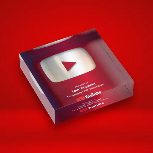 Bouton de jeu YouTube, plaque acrylique personnalisée, récompense avec nom personnalisé, Support de