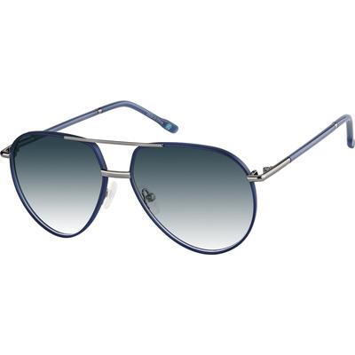 Zenni Aviator Rx Sunglasses Blue Mixed Full Rim Frame