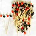 100 pezzi di bambù casinò cocktail stuzzicadenti le carte da gioco bastone antipasti bevande forniture alimentari torta di compleanno festa snack decor