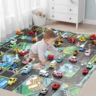 Tappetino da gioco per bambini Mappa stradale per bambini Tappeto da traffico sottile in plastica per cartoni animati Tappetino da gioco per bambine Tappetino educativo per bambini