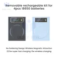 4x18650 Custodia per Power Bank fai da te Caricatore Ricarica Senza Fili Staccabile Scatola di Stoccaggio Batteria Display Digitale Ricarica Veloce Torcia