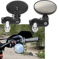 Specchietti rotondi universali per moto da 7/8 "22mm Specchietti pieghevoli per ala manubrio Specchietti laterali retrovisori per estremità manubrio in alluminio nero