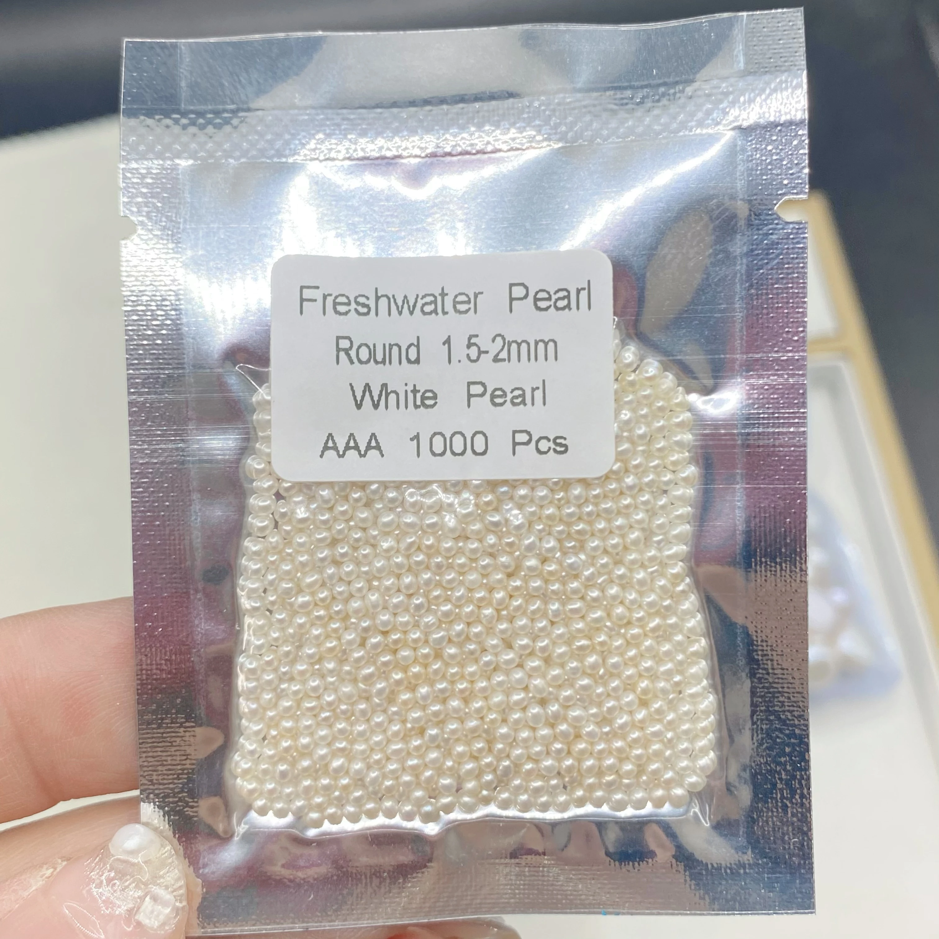 1.5-2mm Mini perle naturali perle d'acqua dolce all'ingrosso 3A qualità senza foro perline allentate per donne fai da te creazione di gioielli eleganti