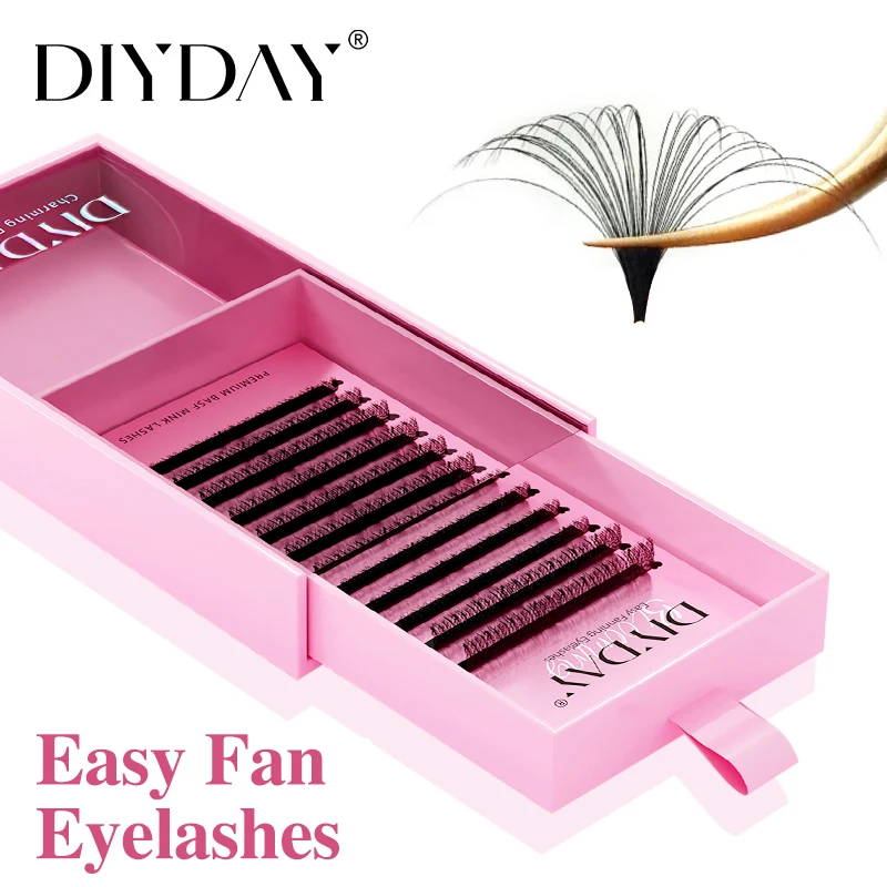 DIYDAY Easy Fan Volume Estensioni delle ciglia All'ingrosso Curva CD Facile fioritura PBT Ciglia di visone Camelia Ciglia finte Forniture