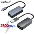 Adattatore Gigabit Ethernet 2500Mbps USB 3.0 Tipo-C a RJ45 Convertitore scheda di rete 2.5G Hub Lan per Windows 8.1/10/11 Per PC portatile