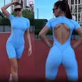 2024 Pad Nylon Donna Body Fitness Yoga Set Splicing V Butt a vista Pantaloncini interi Set Palestra Sport Push Up Tuta da ciclismo