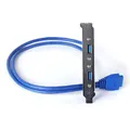 Scheda madre PC da 50cm da 20 pin a doppio cavo adattatore deflettore USB3.0 scheda madre 2 cavo di prolunga staffa pannello posteriore USB 3.0 5Gbps