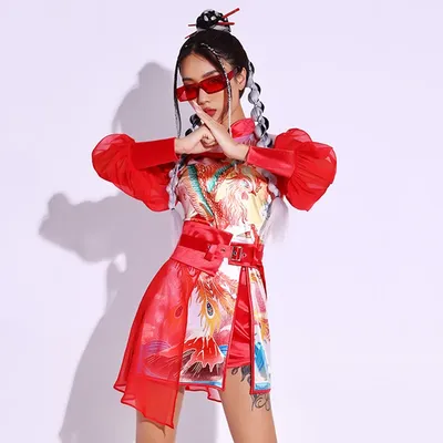 Gogo Tanz Kostüm Frauen chinesischen Stil Jazz Tanz Outfits Bar Nachtclub DJ Performance Anzug Kpop Image