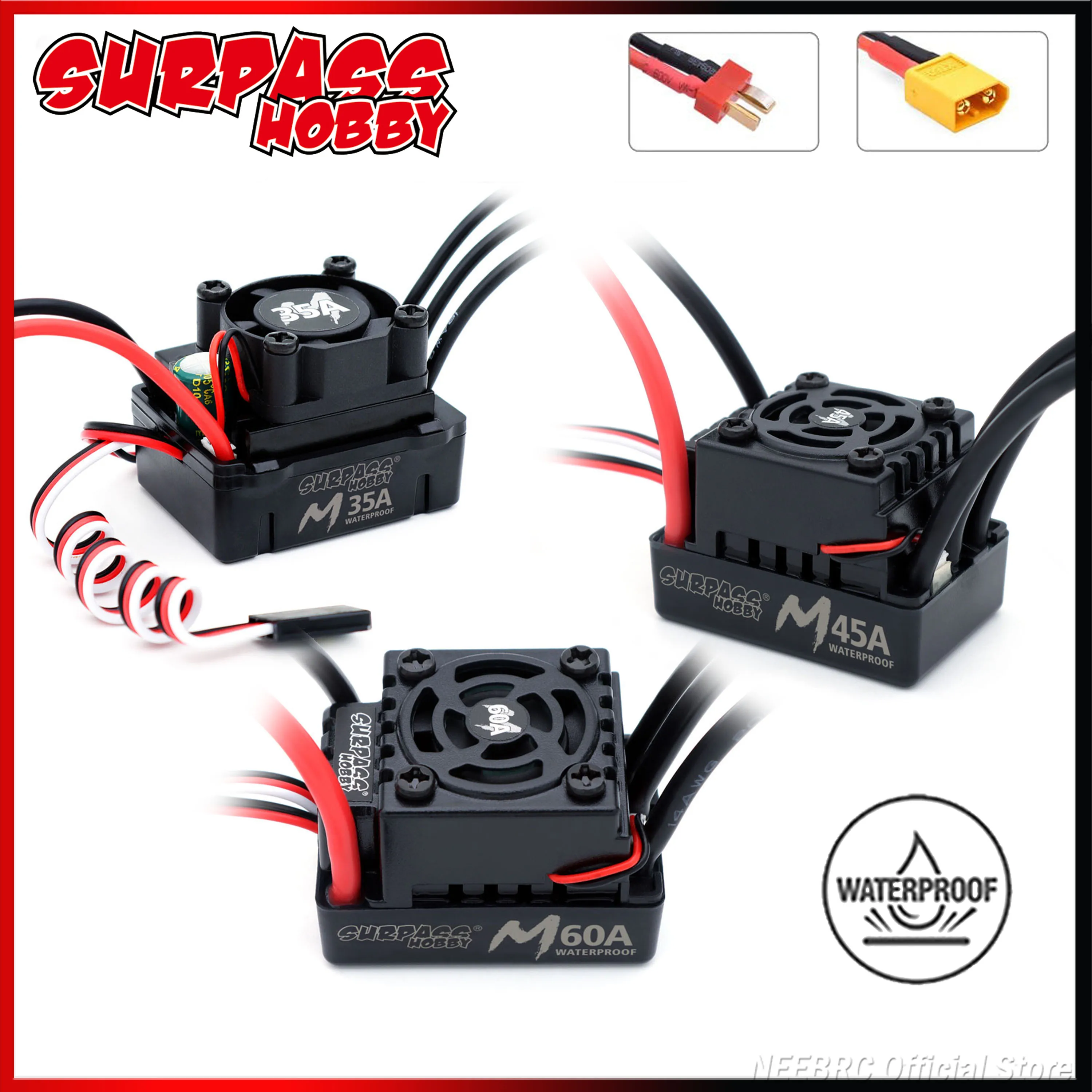 Übertreffen Hobby m Serie 35a 45a 60a wasserdicht bürsten los esc 2-3s für 1/10 1/14 rc On/Offroad Buggy Monster Car 3650 f540 Motor