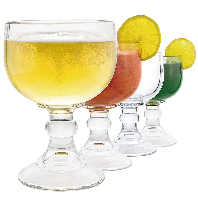 Schooner Bierglas – 21,5 Unzen extra großer Kelch im Kristallstil, ZERO LEAD, Garnelencocktail, Coronaritas, Margaritas, 4er-Pack Image