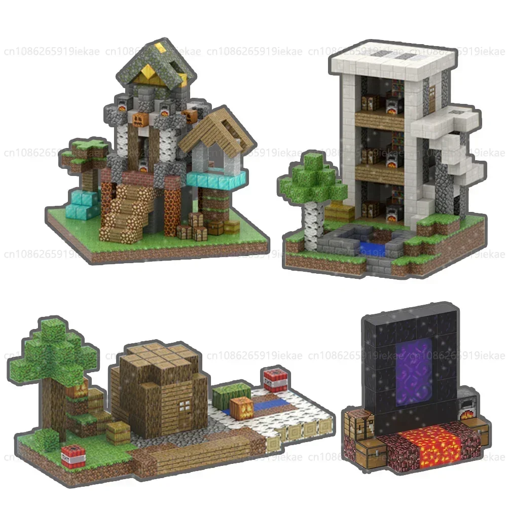 Blocchi magnetici Mine World Cube Magnet World Set per ragazzo ragazza bambino età 3+ costruzione stelo fai da te giocattolo sensoriale Montessori B
